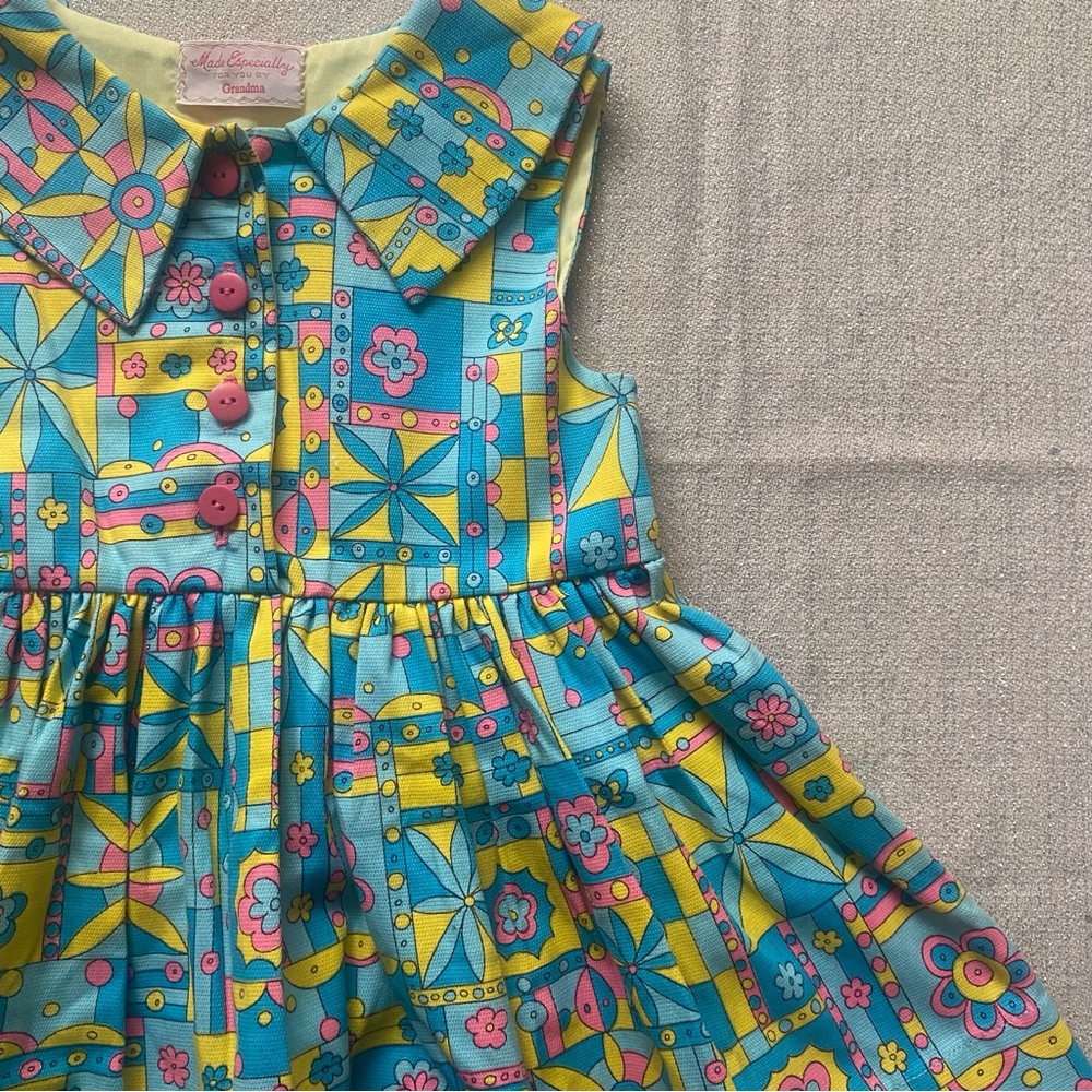 Vintage Handmade Girls 5T Retro Dress